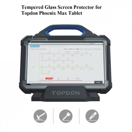 Tempered Glass Screen Protector for Topdon Phoenix Max Tablet - Click Image to Close